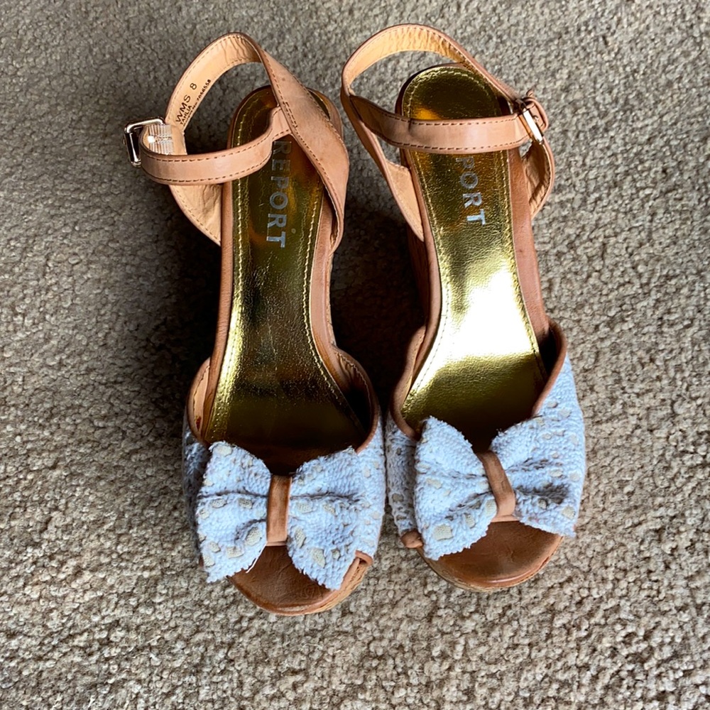 Report size 8 lace wedge heels